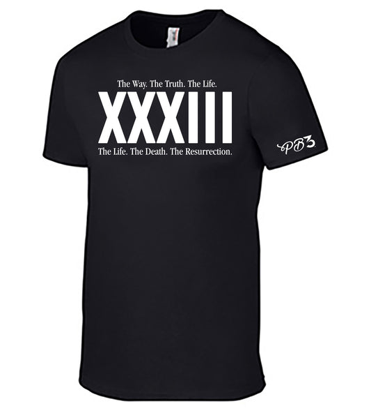 XXXIII "33" Black Adult Tee