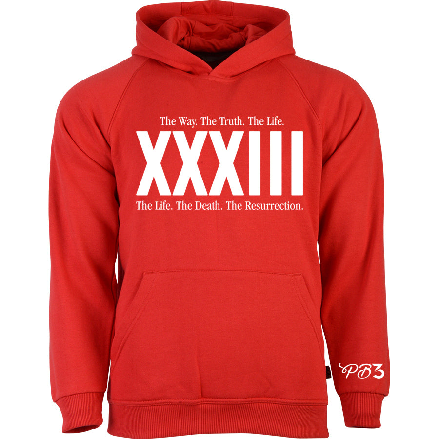 XXXIII "33" Red Adult Hoodie